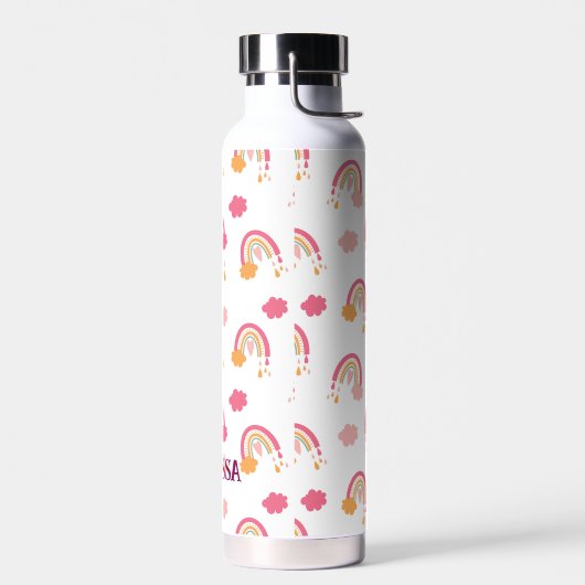 Personalisiertes Boho-Regenbogenmuster Trinkflasche (Links)