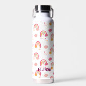 Personalisiertes Boho-Regenbogenmuster Trinkflasche (Vorne)