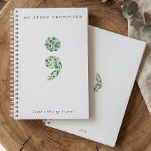 Personalisiertes Boho-Sage-Grün-Semikolon-Journal