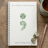 Personalisiertes Boho-Sage-Grün-Semikolon-Journal Notizblock