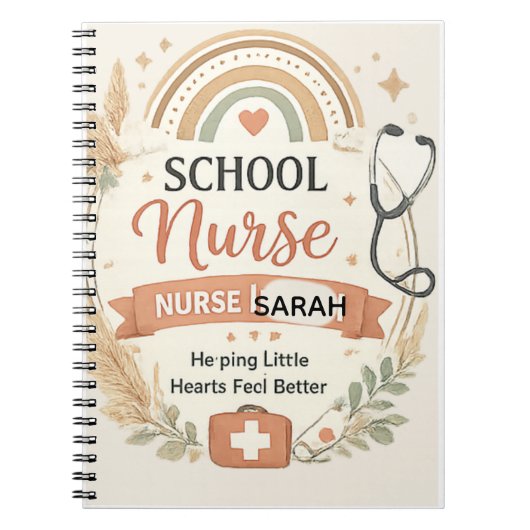 Personalisiertes Boho-Schulkrankenschwester-Schild Notizblock (Vorderseite)
