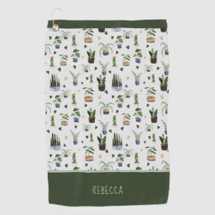 Personalisiertes Boho-Topfpflanzen-Muster für Zuha Golfhandtuch