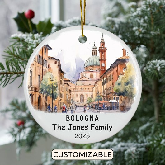 Personalisiertes Bologna-Ornament, Italien Keramik Ornament