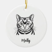 Personalisiertes Bombay-Katzen-Weihnachten Keramik Ornament (Vorne)