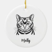 Personalisiertes Bombay-Katzen-Weihnachten Keramik Ornament (Hinten)