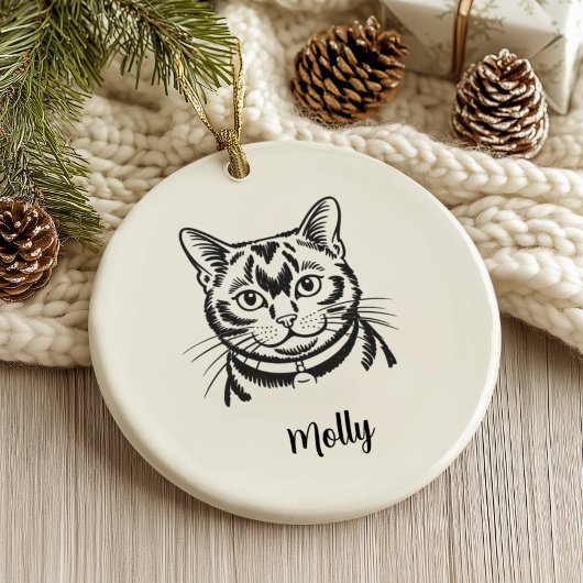 Personalisiertes Bombay-Katzen-Weihnachten Keramik Ornament