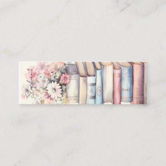 Personalisiertes Book Stack Mini Lesezeichen Visitenkarte (Vorderseite)