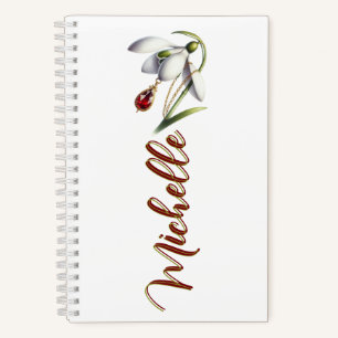 Personalisiertes Bookmark mit Januar-Blüte und Geb Notizblock