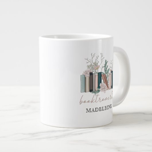 Personalisiertes Booktrovert-Geschenk für Buchlieb Jumbo-Tasse (Vorderseite Rechts)