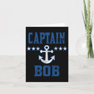 Personalisiertes Boot Vintag Blue Captain Bob Anch Karte