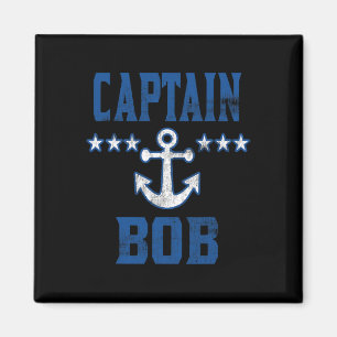 Personalisiertes Bootfahren Vintage Blau Kapitän B Magnet