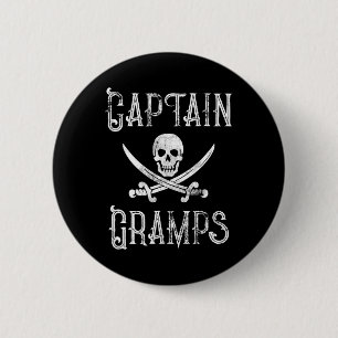 Personalisiertes Boots-Piratengeschenk Captain Gra Button