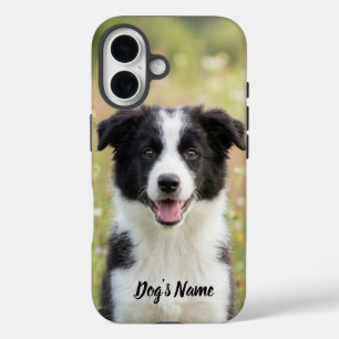 Personalisiertes Border Collie-Foto und Name iPhone 16 Hülle