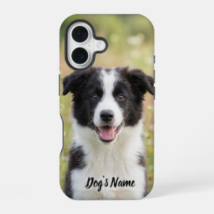 Personalisiertes Border Collie-Foto und Name iPhone 16 Hülle