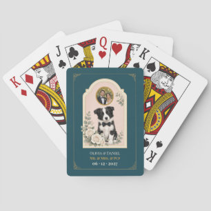 Personalisiertes Border Collie Hochzeitsgeschenk F Spielkarten