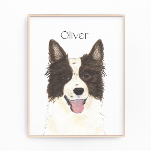 Personalisiertes Border Collie Portrait Fotodruck