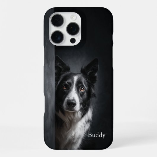 Personalisiertes Border Collie-Porträt iPhone Hülle (Rückseite)