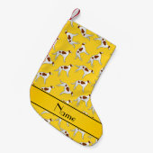 Personalisiertes Borzoikmuster Kleiner Weihnachtsstrumpf (Vorderansicht (hängend))