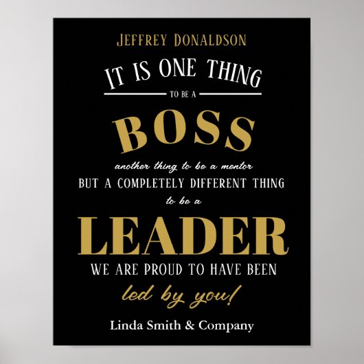 Personalisiertes Boss Day Dankeschön-Geschenk Büro Poster (Vorne)
