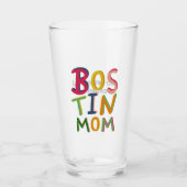 Personalisiertes Bostin-Mama-Schwarzglas Glas (Vorderseite)