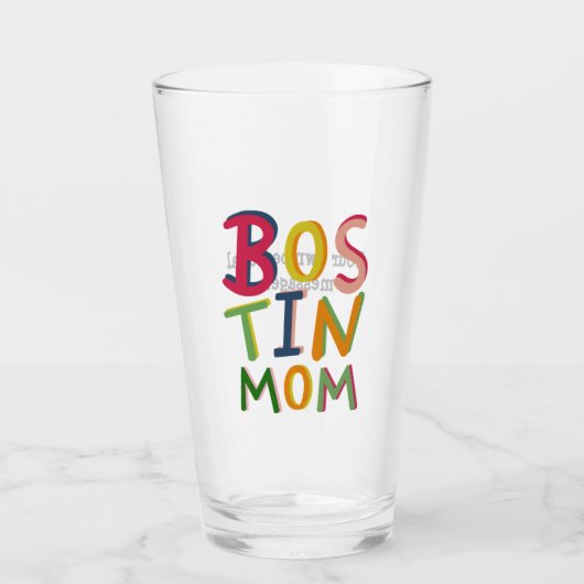 Personalisiertes Bostin-Mama-Schwarzglas Glas (Vorderseite)