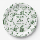 Personalisiertes Boston Toile Forest Pappteller (Vorderseite)