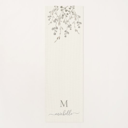 Personalisiertes Botanisches Aquarellmonogramm Elf Yogamatte (Vorderseite)
