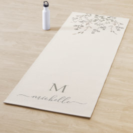 Personalisiertes Botanisches Aquarellmonogramm Elf Yogamatte
