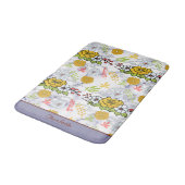 Personalisiertes botanisches Blumenmuster Badematte (Schrägansicht)
