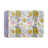 Personalisiertes botanisches Blumenmuster Badematte (Vorderseite)