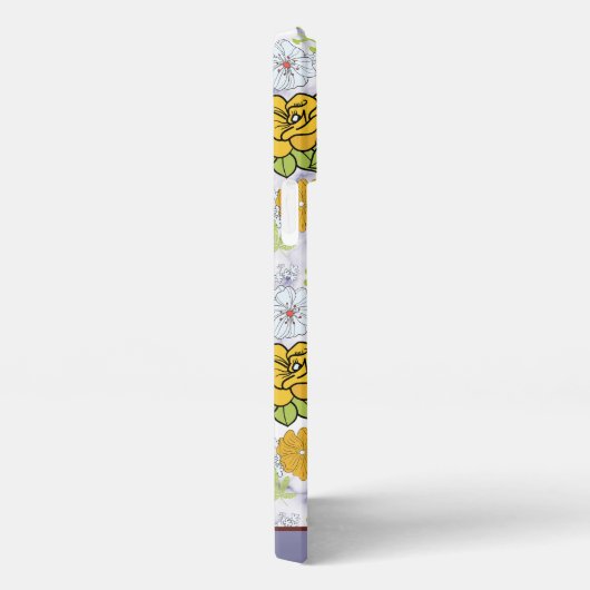 Personalisiertes botanisches Blumenmuster iPhone Hülle (Rechte Seite)