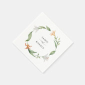 Personalisiertes botanisches Blumenpapier Napkins Serviette (Ecke)