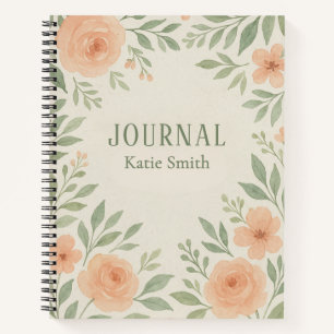 Personalisiertes Botanisches Blumenwasser-Journal Notizblock