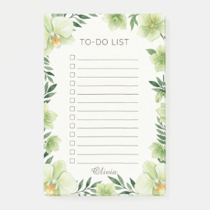 Personalisiertes botanisches Grünpflanzen-To-Do-Li Post-it Klebezettel
