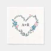 Personalisiertes botanisches Herz in Form einer Ho Serviette (Vorderseite)