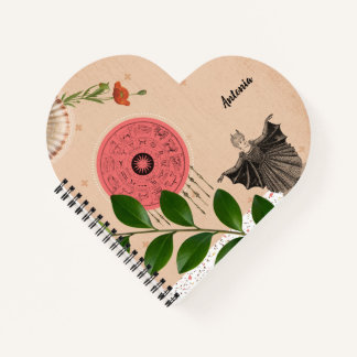 Personalisiertes botanisches Herz Notizblock