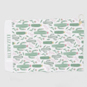 personalisiertes botanisches Muster Golfhandtuch (Horizontal)