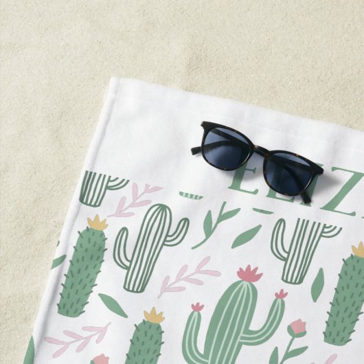 personalisiertes botanisches Muster Strandtuch (Beispiel)