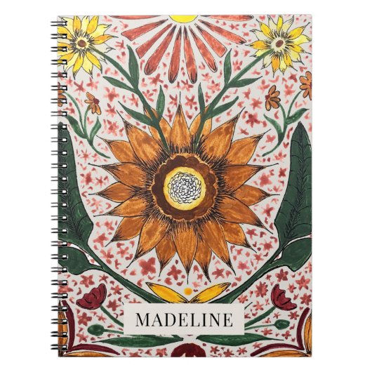 Personalisiertes botanisches Notizbuch Notizblock (Vorderseite)
