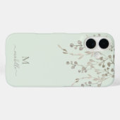 Personalisiertes botanisches Wasserfarben-Monogram Case-Mate iPhone Hülle (Rückseite (Horizontal))