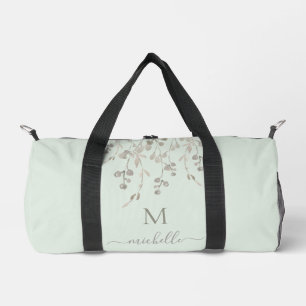 Personalisiertes botanisches Wasserfarben-Monogram Duffle Bag