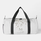 Personalisiertes botanisches Wasserfarben-Monogram Duffle Bag (Rückseite)