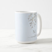 Personalisiertes botanisches Wasserfarben-Monogram Kaffeetasse (VorderseiteRechts)