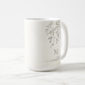Personalisiertes botanisches Wasserfarben-Monogram Kaffeetasse (VorderseiteRechts)