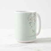 Personalisiertes botanisches Wasserfarben-Monogram Kaffeetasse (VorderseiteRechts)