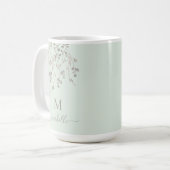 Personalisiertes botanisches Wasserfarben-Monogram Kaffeetasse (Vorderseite Links)