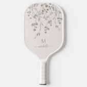 Personalisiertes botanisches Wasserfarben-Monogram Pickleball Schläger (Rückseite)