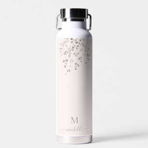 Personalisiertes botanisches Wasserfarben-Monogram Trinkflasche