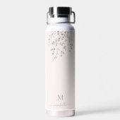 Personalisiertes botanisches Wasserfarben-Monogram Trinkflasche (Rückseite)