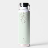 Personalisiertes botanisches Wasserfarben-Monogram Trinkflasche (Rückseite)